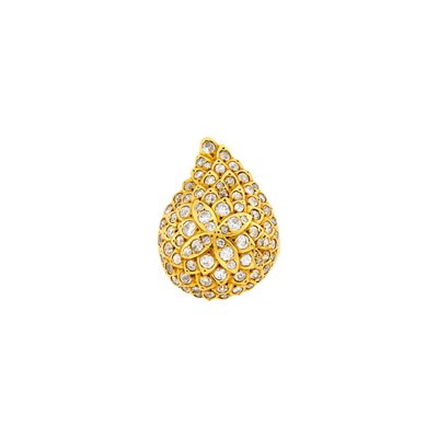 Lot 214 - Suzanne Belperron Gold and Diamond Bombé Paisley Ring, France