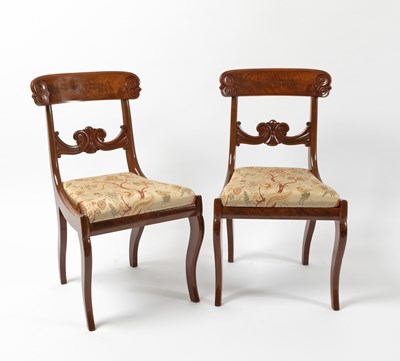 Lot 1053 - Pair of Classical Mahogany Side Chairs
