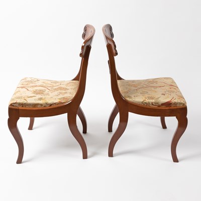 Lot 1053 - Pair of Classical Mahogany Side Chairs