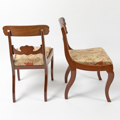 Lot 1053 - Pair of Classical Mahogany Side Chairs