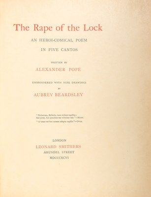 Lot 611 - Beardsley's Rape of the Lock, one of 25 copies on Japan vellum