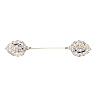 Lot 168 - Platinum, White Gold, Diamond and Agate Jabot