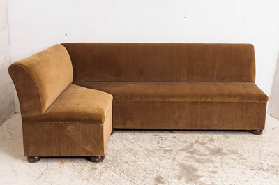 Lot 13 - Velvet Upholstered L-Shaped Sofa