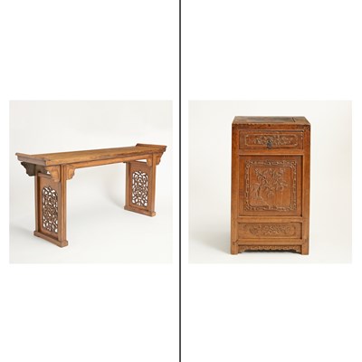 Lot 496 - A Chinese Carved Hardwood Altar Table