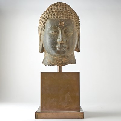 Lot 139 - A Chinese Carved Stone Head of Buddha Shakyamuni