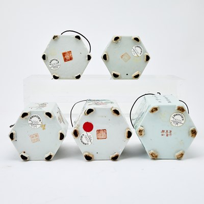 Lot 127 - A Group Five Chinese Enameled Porcelain Teapots