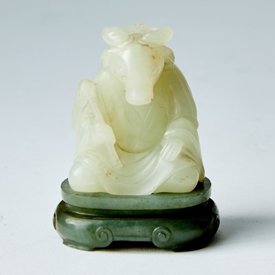Lot 62 - A Group of Twelve Chinese White Jade Zodiac Figures and Stands