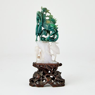 Lot 87 - A Chinese Two-tone Jadeite Carving