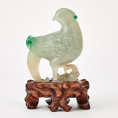Lot 86 - A Chinese Jadeite Carving of a Bird
