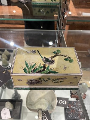 Lot 173 - A Rare Chinese Famille Verte Biscuit Porcelain Cased Inkstone