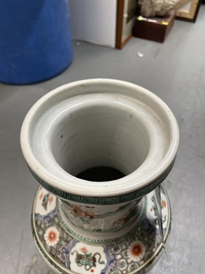 Lot 191 - An Exceptional Chinese Famille Verte Porcelain Rouleau Vase