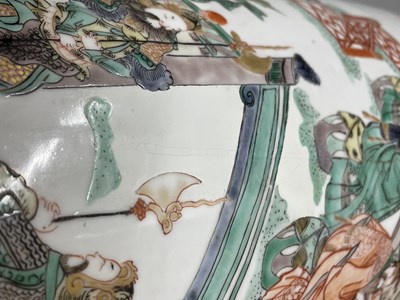 Lot 191 - An Exceptional Chinese Famille Verte Porcelain Rouleau Vase