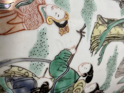 Lot 191 - An Exceptional Chinese Famille Verte Porcelain Rouleau Vase