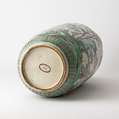 Lot 191 - An Exceptional Chinese Famille Verte Porcelain Rouleau Vase