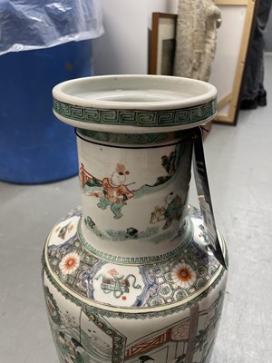 Lot 191 - An Exceptional Chinese Famille Verte Porcelain Rouleau Vase