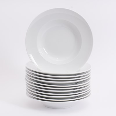 Lot 83 - Set of Twelve White Soup Bowls