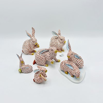 Lot 1133 - Group of Herend Porcelain Rabbits
