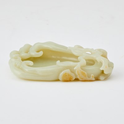 Lot 49 - A Chinese Carved White Jade Brush Washer