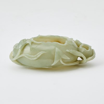 Lot 74 - A Chinese Celadon Jade Carving of a Brush Washer
