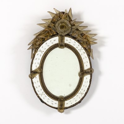 Lot 154 - Venetian Etched Border Glass Mirror