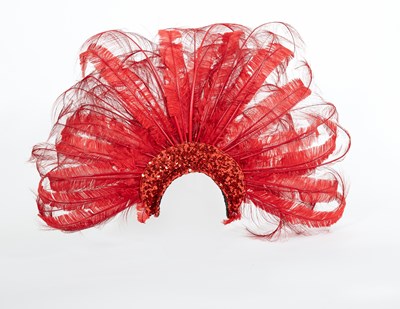 Lot 248 - Red Feather and Sequin Headdress from Hello, Dolly!