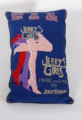 Lot 193 - A Group of Needlepoint Pillows Embroidered with Jerry Herman Musicals