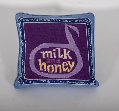 Lot 193 - A Group of Needlepoint Pillows Embroidered with Jerry Herman Musicals