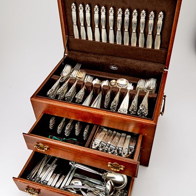 Lot 272 - Georg Jensen Sterling Silver "Acorn" Pattern Flatware Service