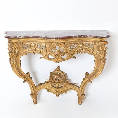 Lot 153 - Louis XV Style Carved and Giltwood Console