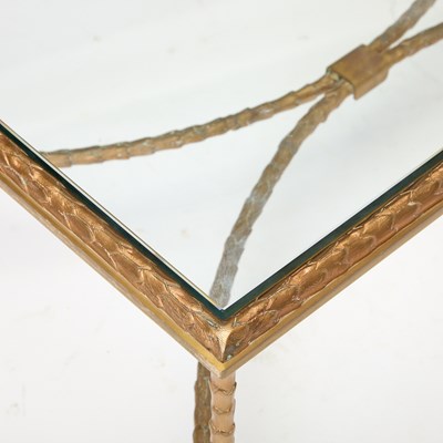 Lot 583 - Maison Jansen Style Bronze and Glass Low Table