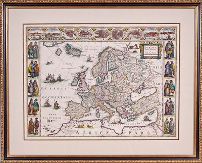Lot 550 - Blaeu's decorative carte a figures of Europe