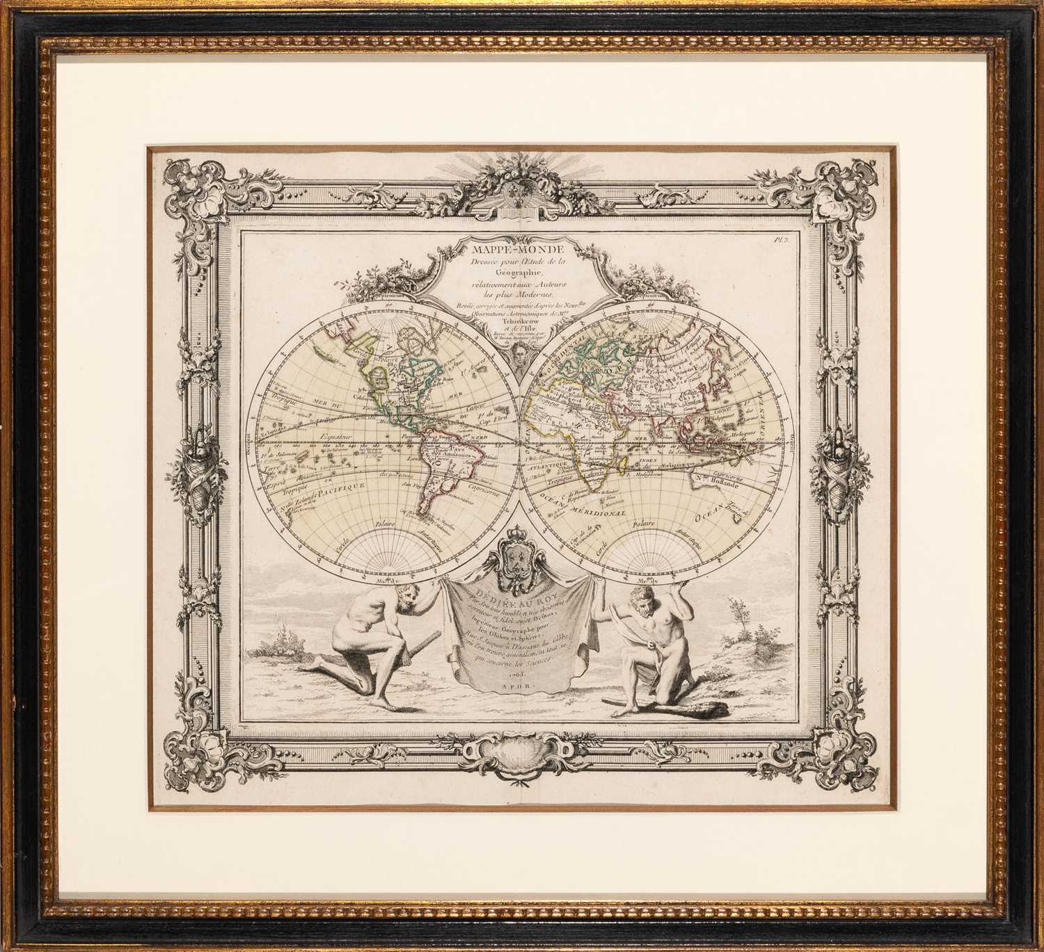 Lot 58 - An unusual French double-hemisphere world map