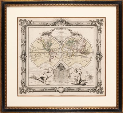 Lot 58 - An unusual French double-hemisphere world map