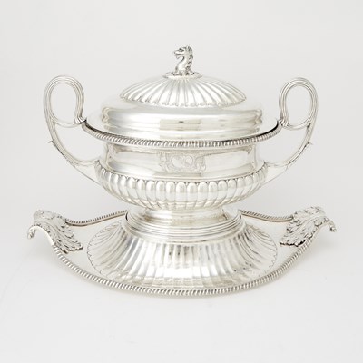 Lot 226 - George III Sterling Silver Covered Soup Tureen on Stand