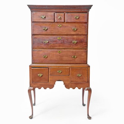 Lot 358 - Queen Anne Maple High Chest of Drawers