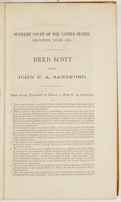 Lot 14 - First edition of the Supreme Court's decision in the Dred Scott case