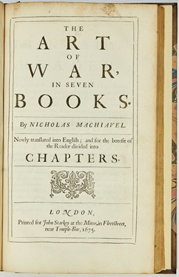 Lot 93 - The 1675 English translation of the works of Machiavelli