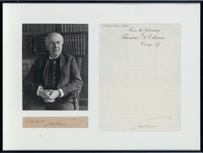 Lot 311 - Two signatures of Thomas Edison