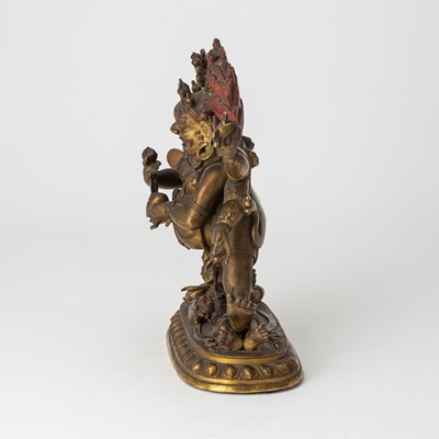 Lot 317 - A Large and Finely Cast Tibetan Gilt Bronze Figure of Mahakala