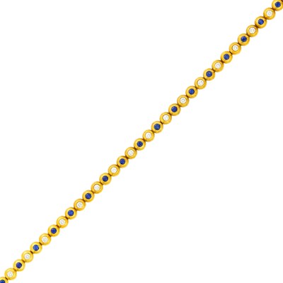 Lot 155 - Tiffany & Co. Gold, Sapphire and Diamond Bracelet