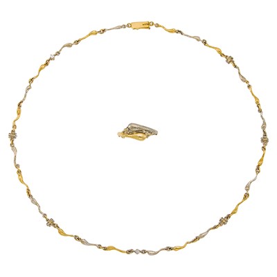 Lot 1019 - Charles de Temple Two-Color Gold 'Caviar' Necklace and Ring