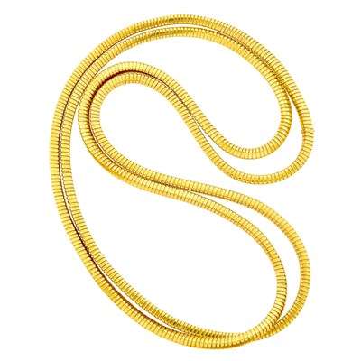 Lot 205 - Weingrill Long Gold 'Duemetri' Tubogas Necklace