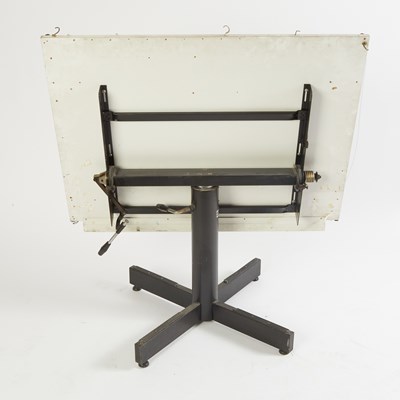 Lot 453 - Al Jaffee's drafting table, side table, and a group of his art supplies from his studio
