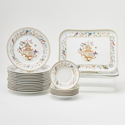 Lot 333 - Limoges Porcelain "Audubon" Pattern Partial Dinner Service