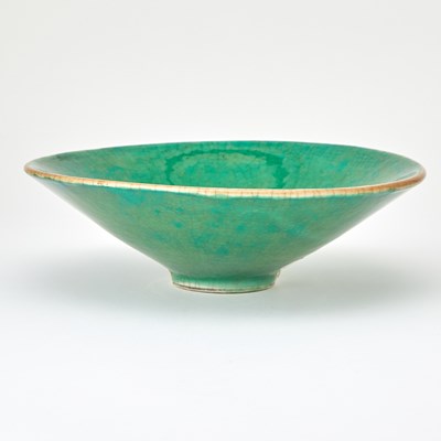 Lot 250 - A Chinese Apple-Green Glazed Porcelain Bowl