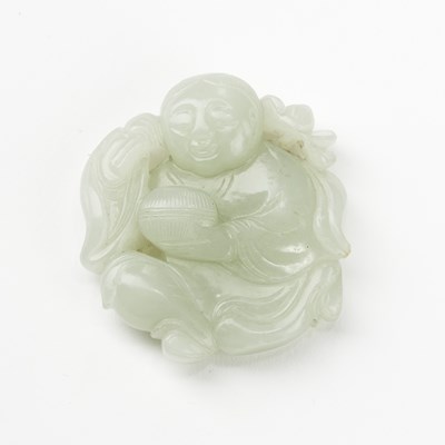 Lot 52 - A Chinese White Jade Pendant