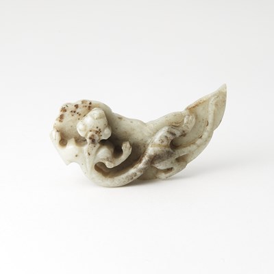 Lot 35 - A Chinese Nephrite Jade Carving of a Chilong