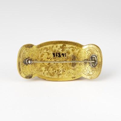 Lot 83 - A Chinese Peking Glass and Jade Brooch