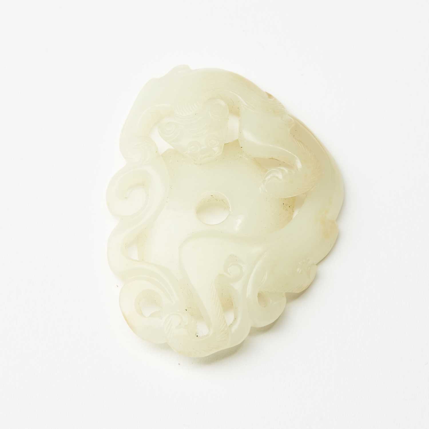 Lot 57 - A Chinese White Jade Pendant
