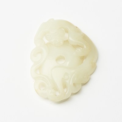 Lot 57 - A Chinese White Jade Pendant